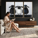 Funny Sheep Canvas Wall Art, Three Quirky Sheep Painting Print, Cute Animal Nursery Decor, Black White Navy Farmhouse Art, Kids Room Gift by MyGreatCanvas | Canvas Wall Art Prints | Photo Prints & Wall Decor
