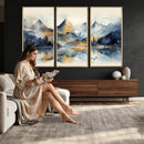Lake Abstract Mountain Wall Art Canvas Print