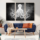 Black White Octopus Wall Art Canvas Print by MyGreatCanvas | Canvas Wall Art Prints | Photo Prints & Wall Decor