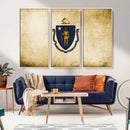 Massachusetts Flag Wall Art Canvas Print