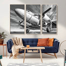 Vintage Airplane on Runway Canvas Print by MyGreatCanvas | Canvas Wall Art Prints | Photo Prints & Wall Decor