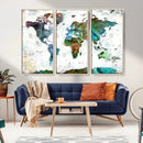 Modern Watercolor World Map Canvas Wall Art – Framed by MyGreatCanvas | Canvas Wall Art Prints | Photo Prints & Wall Decor