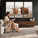 Longhorn Cattle Wall Art Canvas Print, Framed Farmhouse