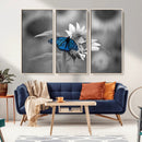 Blue Butterfly Black and White Canvas Wall Art by MyGreatCanvas | Canvas Wall Art Prints | Photo Prints & Wall Decor