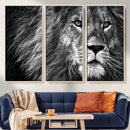 Black and White Lion Canvas Wall Art Print – Wildlife
