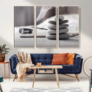 Burning Incense and Zen Stones Buddhism Wall Art, Zen Stones