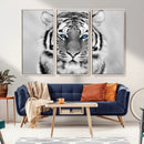 Black and White Tiger Wall Art Animal Canvas Print
