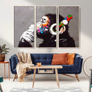 Dj Monkey Listening to Music Wall Art Print | Banksy Monkey by MyGreatCanvas | Canvas Wall Art Prints | Photo Prints & Wall Decor