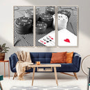 Poker Game Cards Wall Art Canvas, Multi Panel Wall Art