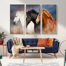Animal Wall Art Three Horses Farmhouse Art Canvas, Framed by MyGreatCanvas | Canvas Wall Art Prints | Photo Prints & Wall Decor