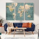 Classic World Map Canvas Print – Framed Vintage Map Wall by MyGreatCanvas | Canvas Wall Art Prints | Photo Prints & Wall Decor