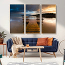 Serene Lake Pier at Sunset Canvas Print | Landscape Canvas