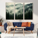 Captivating Misty Forest Wall Art Premium Canvas Print a