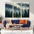 Captivating Misty Forest Wall Art Premium Canvas Print a