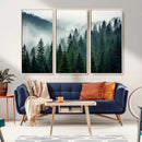 Captivating Misty Forest Wall Art Premium Canvas Print,