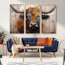 Scottish Highland Cow Cattle Art Print on Wood Style by MyGreatCanvas | Canvas Wall Art Prints | Photo Prints & Wall Decor