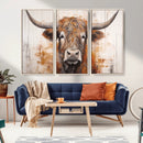 Vintage Scottish Highland Cow Cattle Art, Scottish Highland