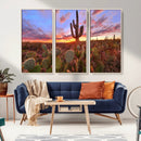 Arizona Desert Wall Art Canvas Print - Framed Deser Sunset