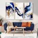 Golden Cascades on Midnight Blue – Deep Blue Abstract Wall by MyGreatCanvas | Canvas Wall Art Prints | Photo Prints & Wall Decor