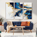 Gold Marble Art - Abstract Geode Gold And Blue Marble Shape