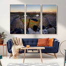 Dodger Stadium Sunset Game Triple Canvas Wall Art - Los