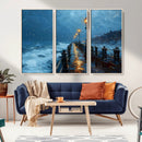 Stormy Night at Beach Pier Oil Painting Large Wall Art