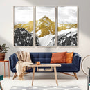 Gold Abstract Mountains Wall Art Print on Canvas, Nature