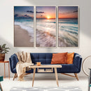 Sunset Beach Wall Art – Soothing Coastal Landscape, Ready to