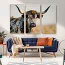 Texas Bull Longhorn Wall Art Canvas Print for Farm House by MyGreatCanvas | Canvas Wall Art Prints | Photo Prints & Wall Decor