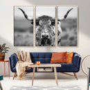 Texas Cow Longhorn Wall Art Canvas Print for Farm House Wall by MyGreatCanvas | Canvas Wall Art Prints | Photo Prints & Wall Decor