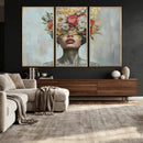 Golden Petal Wall Art Canvas Print - Silhouette Woman Wall by MyGreatCanvas | Canvas Wall Art Prints | Photo Prints & Wall Decor
