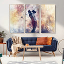 Abstract Watercolor Golf Player Wall Art Canvas Print