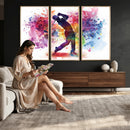 Colorful Golfer Swing Wall Art Canvas Print - Ready to Hang,