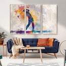 Watercolor Golf Swing Wall Art Canvas Print | Vibrant