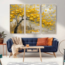 Yellow Blossom Tree Canvas Wall Art - Floral Abstract Modern