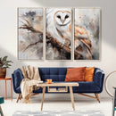 Barn Owl Wall Art | Watercolor Barn Owl Canvas Print |