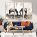 Chines Ink Style Vintage Horses Wall Art Canvas Print for by MyGreatCanvas | Canvas Wall Art Prints | Photo Prints & Wall Decor