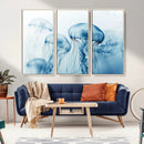Blue Jellyfish Wall Art Canvas Print