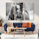 Black and White Horse Winter Wall Art | Ready to Hang and