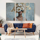Golden Petal Wall Art - Petal Silhouette Woman Wall Art by MyGreatCanvas | Canvas Wall Art Prints | Photo Prints & Wall Decor