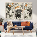 Texas Longhorn Wall Art Canvas Print – Herd Abstract Cow by MyGreatCanvas | Canvas Wall Art Prints | Photo Prints & Wall Decor
