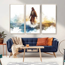 Watercolor Jesus Walking Wall Art Print, Jesus Water Canvas