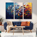 Vibrant Abstract Fish Swarm Art – Colorful Fish Inspired