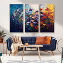 Vibrant Abstract Fish Swarm Art – Colorful Fish Inspired