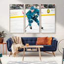 San Jose Sharks Ice Hockey Player Wall Art Canvas Print