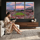 Carter-Finley Stadium Art Sunset Game Triple Canvas Wall Art
