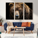 Grizzly Brown Bear Canvas Wall Art, Wildlife Animal Canvas