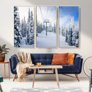 Winter Ski Lift Wall Art Print - Landscape Wall Art | Snowy by MyGreatCanvas | Canvas Wall Art Prints | Photo Prints & Wall Decor