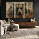 Abstract 399 Bear Wall Art | Rustic Cabin Wall Decor with
