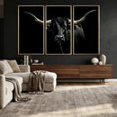 Texas Black Longhorn Bull Wall Art Canvas Print - Western by MyGreatCanvas | Canvas Wall Art Prints | Photo Prints & Wall Decor